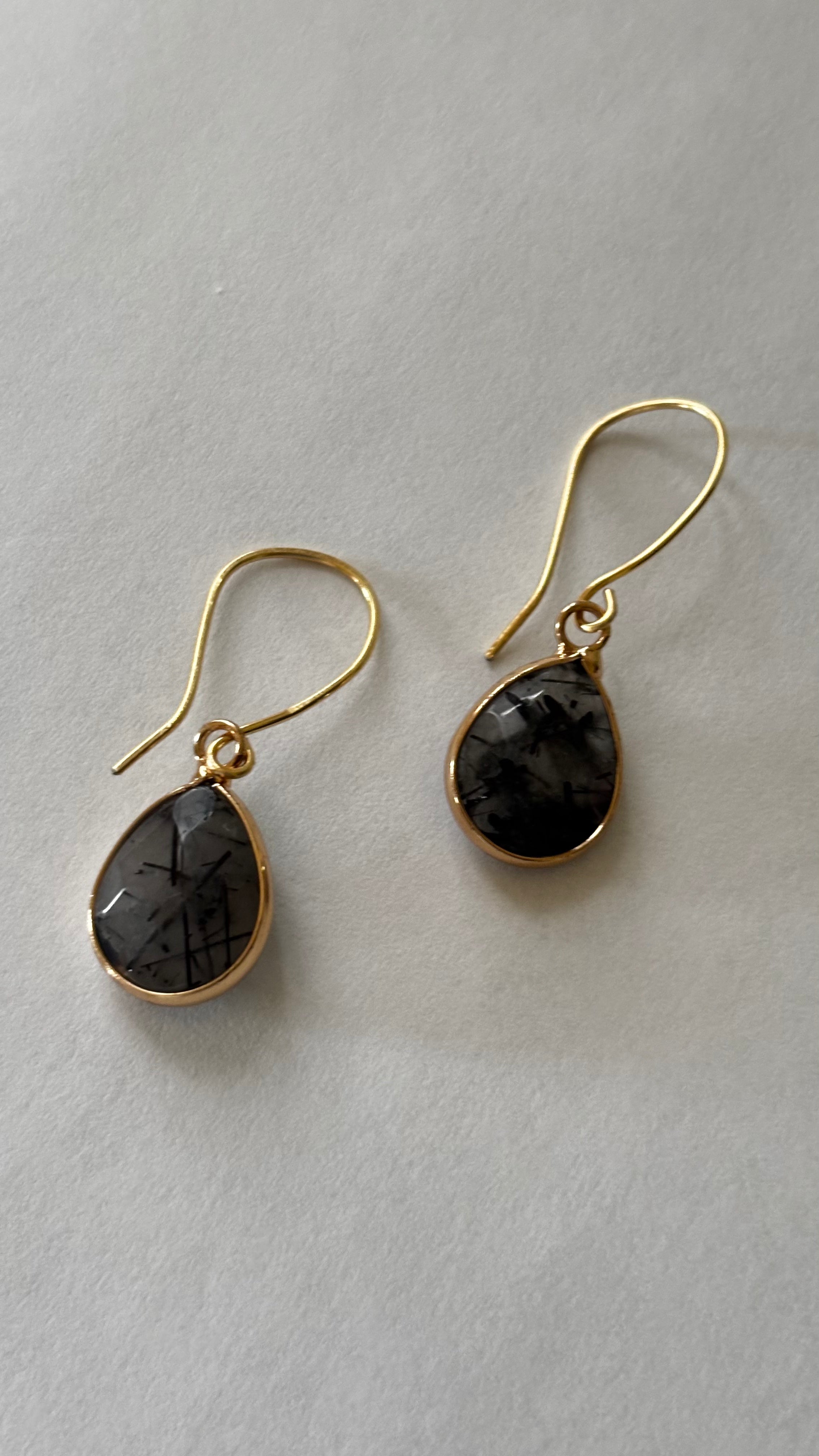 Rutilated Quartz teardrop earrings