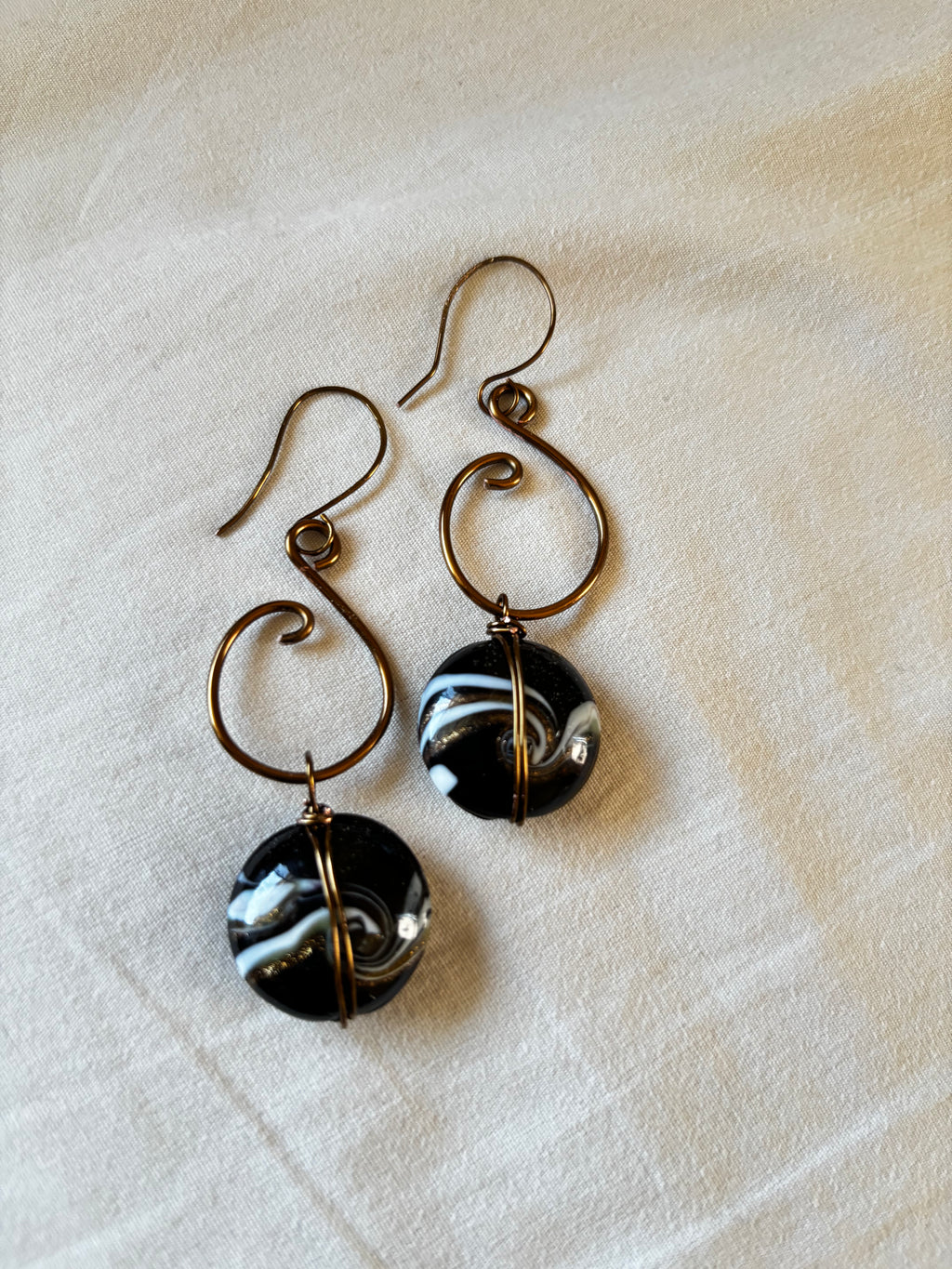 Galaxy Swirl Copper dangle earrings