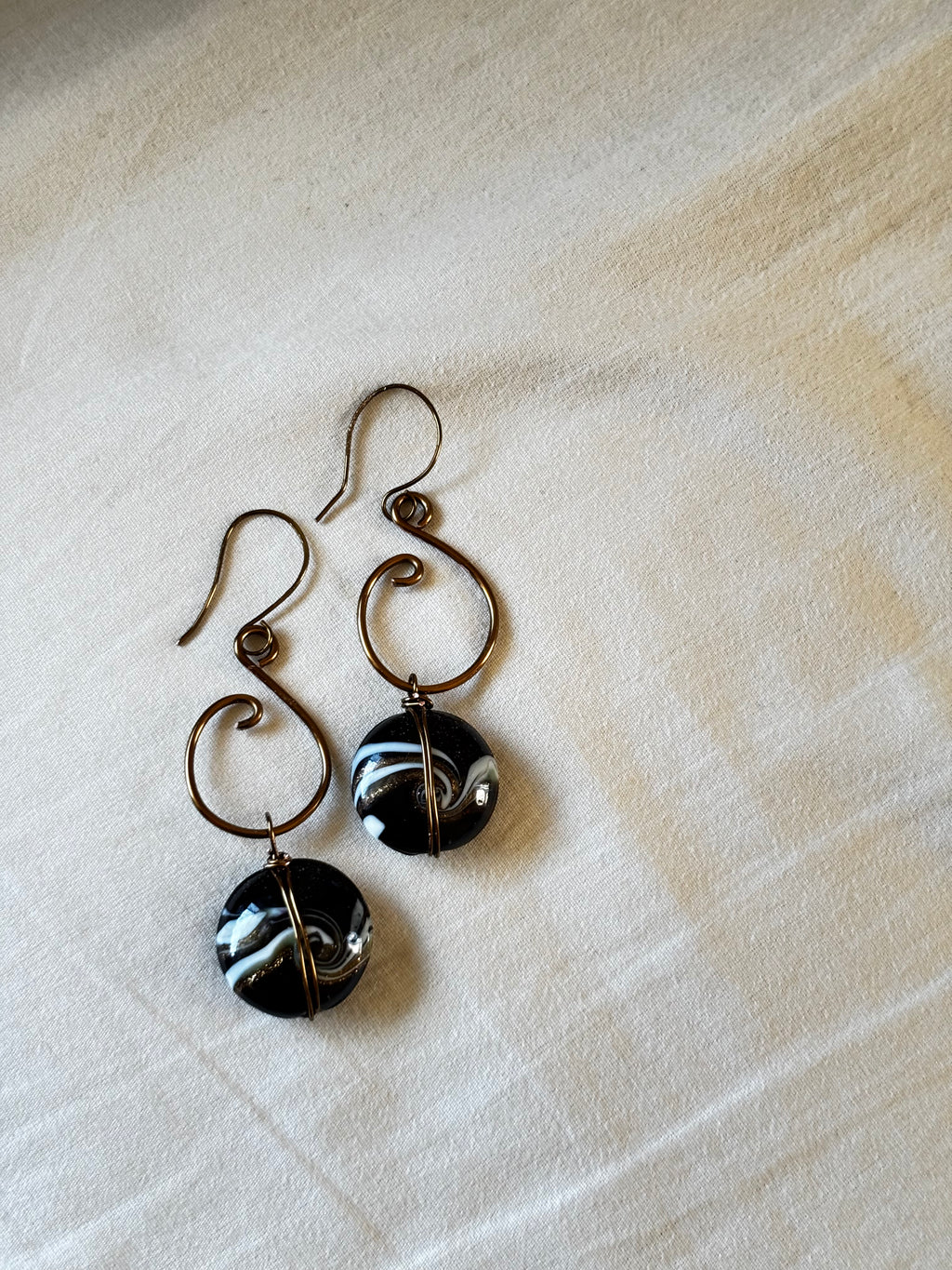 Galaxy Swirl Copper dangle earrings